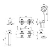 mini: Bateria Wannowa Z Zestawem Prysznicowym Temisto Nero BQT_N18P Deante (2)