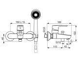 Bateria Wannowo-Natryskowa Z Zestawem Natryskowym Saga Chrom 3951Y Oras