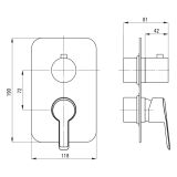 mini: Bateria Wannowo Prysznicowa Arnika Chrom BXY_0QAM Deante (2)