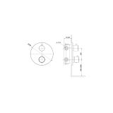 mini: Bateria Wannowo-Prysznicowa Termostatyczna Zen Czarny Gun Metal S951-804 Cersanit (2)