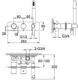Bateria Wannowa Z Termostatem AXEL BLACK QW265AB Kohlman