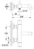 Bateria Wannowa Z Termostatem AXEL BLACK QW710AB Kohlman