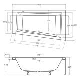 Wanna Asymetryczna Intima 150 P Prawa 150x85 Besco