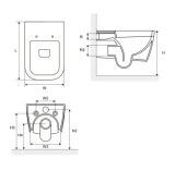 Bezrantowa Miska Wisząca WC Quadra 55X36 CESD.WCSQDR Excellent