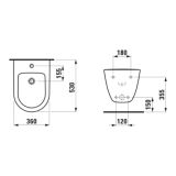 Bidet Podwieszany 360x530 mm Z Otworem Na Baterię Na Środku Pro A Biały H8309520003021 Laufen