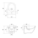 mini: Bidet Podwieszany Larga Oval Antracyt Mat K677-041 Cersanit (3)