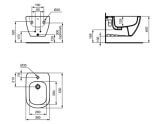 Bidet Wiszący Tesi Biały 53x36 T355201/T457001 Ideal Standard