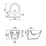 mini: Bidet Zawieszany City Biały K35-043 Cersanit (2)