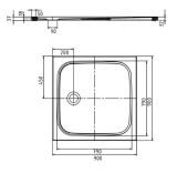 Brodzik Kwadratowy Cayonoplan 90x90 Obniżony Nośnik 361447980001 Kaldewei
