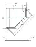 Brodzik Pięciokątny Bergo 90X90 Bab-90 Besco