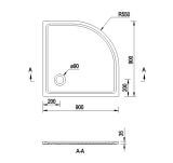 Brodzik Półokrągły Konglomerat Pure 90x90 PURE0004 Emporia