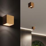 Sollux Plafon QUAD 1 złoty Deep Space minimalistyczny GU10