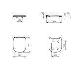 Deska Sedesowa Wolnoopadająca Tesi Czarny Mat 45x37 T3527V3 Ideal Standard