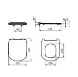 Deska Wolnoopadająca Cienka Tesi Biała 45x37 T352701 Ideal Standard