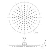 Deszczownica Okrągła 250 mm Złoty Szczotkowany PVD 04060GN-P Emporia