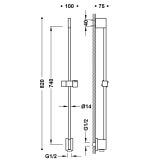 Drążek Prysznicowy Przesuwny Chrom 740mm 03493299 Tres
