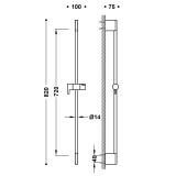 Drążek Prysznicowy Przesuwny Róż Matowy 800mm 03463701OPM Tres