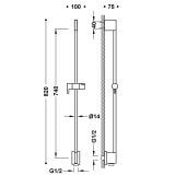 Drążek Prysznicowy Przesuwny Stal 740mm 03493199AC Tres