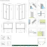 Drzwi  Prysznicowe Nes 8 DWD+S Czarne 80 10081180-54-01 Radaway