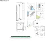 Drzwi Prysznicowe Nes 8 DWB Czarne 70 Prawe 10079070-54-01R Radaway