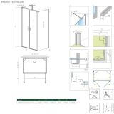 Drzwi Prysznicowe Nes 8 DWD+2S Czarne 110 10082110-54-01 Radaway