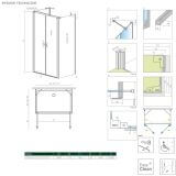 Drzwi Prysznicowe Nes 8 DWD+2S Czarne 80 10082180-54-01 Radaway