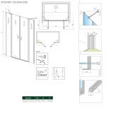 Drzwi Prysznicowe Nes 8 DWD II Czarne 930 10081093-54-01 Radaway