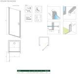 Drzwi Prysznicowe Nes 8 DWJ I Czarne 100 Lewe Frame 10076100-54-56L Radaway