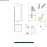 Drzwi Prysznicowe Nes 8 DWJ I Czarne 80 Prawe 10076080-54-01R Radaway