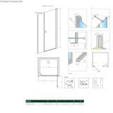 Drzwi Prysznicowe Nes 8 DWS Czarne 100 Prawe 10078100-54-01R+10078111-01-01  Radaway