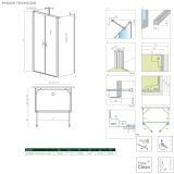 Drzwi Prysznicowe Nes DWD+2S Czarne 120 10035120-54-01 Radaway