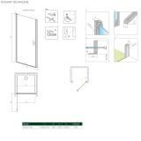 Drzwi Prysznicowe Nes DWJ I Czarne 90 Lewe Frame 10026090-54-56L Radaway