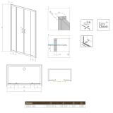Drzwi Prysznicowe Premium Plus Szkło Fabric DWD 160 33363-01-06N Radaway