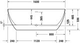 Wanna Wolnostojąca Akrylowa Durakanto 1600x750 mm 700560000000000 Duravit