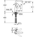 Bateria Umywalkowa, Rozmiar L Essence 23541001 Grohe