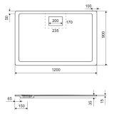 Brodzik Prostokątny Lavano Beton 120x90 BREX.1103.120.090.CON Excellent