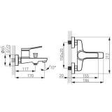 Bateria Wannowo-Prysznicowa Ścienna Seppia Czarny Mat FD1-SPA-1-22 Fdesign