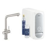Zestaw Startowy Z Wylewką W Kształcie L Grohe Blue Home Stal Nierdzewna 31454DC1 Grohe