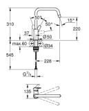 Jednouchwytowa Bateria Zlewozmywakowa DN 15 Start FastFixation U-spout Stal Nierdzewna 30470DC0 Grohe