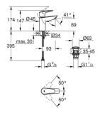 Bateria Umywalkowa Start Edge FastFixation Rozmiar S Chrom 24199001 Grohe