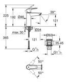 Bateria Umywalkowa Rozmiar M z Korkiem Klik-Klak Start FastFixation 24204002 Grohe