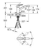 Jednouchwytowa Bateria Zlewozmywakowa DN 15 Start FastFixation Chrom z Wyciąganą Wylewką 30531001 Grohe