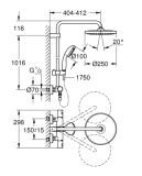 Kolumna prysznicowa Grohe Vitalio Start 250 z Termostatem Chrom 26816000 Grohe