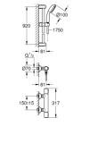 Bateria Prysznicowa Z Termostatem Dn 15 Z Zestawem Prysznicowym Precision Flow FastFixation Chrom 34842000 Grohe