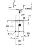 Zlewozmywak Kompozytowy K700 Szary Granit 40x50 cm 31650AT0 Grohe