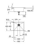 Zlewozmywak K700 Stal Szlachetna 54x44 cm 31726SD0 Grohe