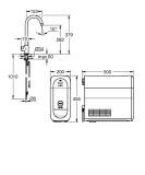 Zestaw Startowy Mono Z Wylewką W Kształcie C Grohe Blue Home Brushed Hard Graphite 31498AL1 Grohe