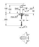 Bateria Umywalkowa, Rozmiar S BauEdge 23330000 Grohe