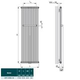 Grzejnik Charleston Bar CPV 2180-128/9016 Traffic White Zehnder