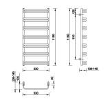 Grzejnik Dax Czarny Mat 1130x530 DAX1130-530 Emporia